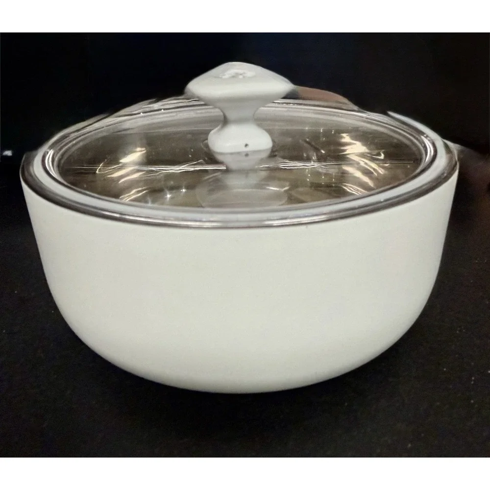 Pampered Chef 1 Qt Insulated Serving Bowl 100262 White Vacuum Insulated NIB